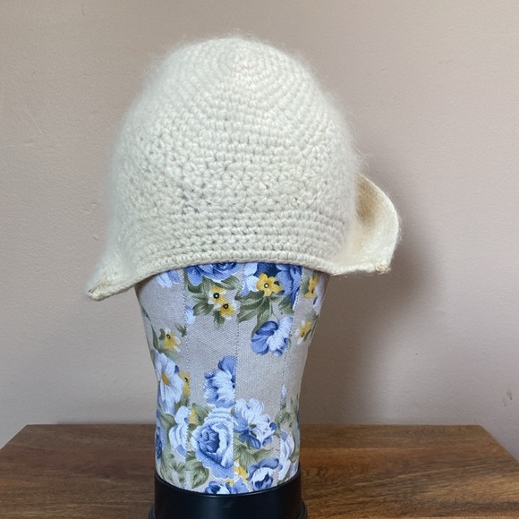 VTG 60’s Ivory Mohair Floppy Hat - Picture 3 of 13
